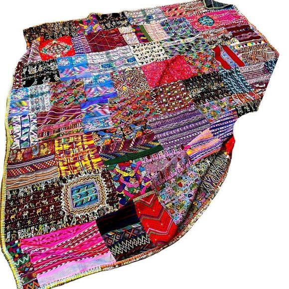 Other - XXL BOHO WALL Tapestry VIBRANT Quilt ART Huge 90x80 Handmade HUGE GORGEOUS